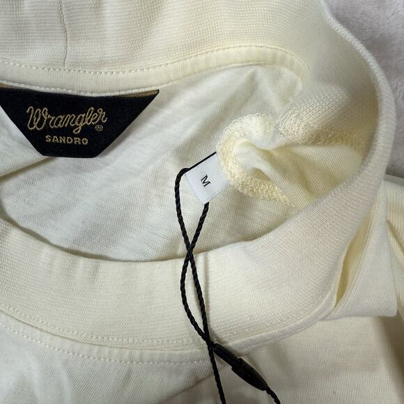 NWT Sandro x Wrangler Short Sleeve Crew Neck T-Shirt Cream Men's Size Medium - Picture 5 of 8